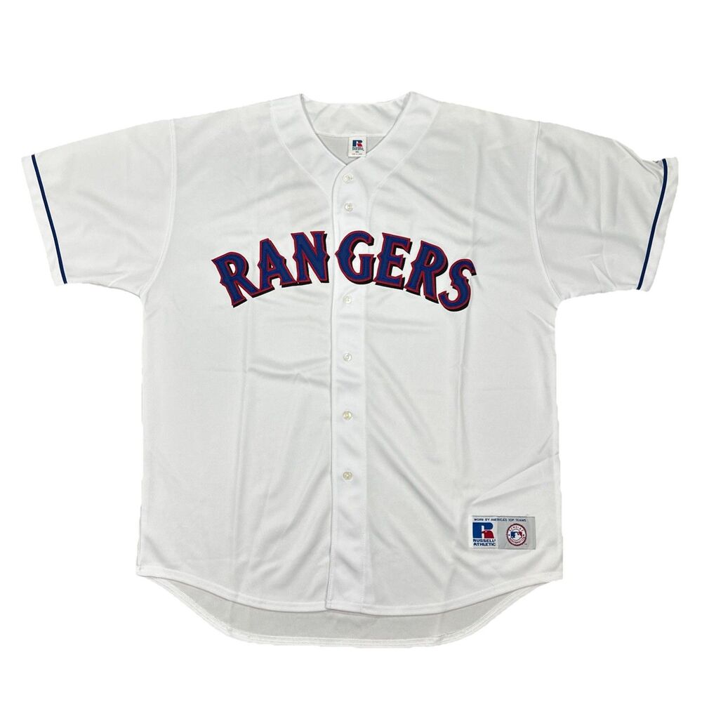 Vintage Texas Rangers Russell Athletic Baseball Jersey White NOS NWOT Size XXL